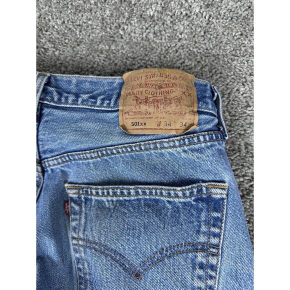 VTG Levis 501XX Jeans Mens 32x26 Straight Leg Button Fly Denim (34x34) 90s Y2K - Picture 14 of 16